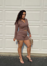 Load image into Gallery viewer, Mocha Knitted Short Set

