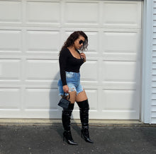 Load image into Gallery viewer, High Waist Distressed Shorts
