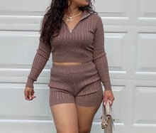 Load image into Gallery viewer, Mocha Knitted Short Set
